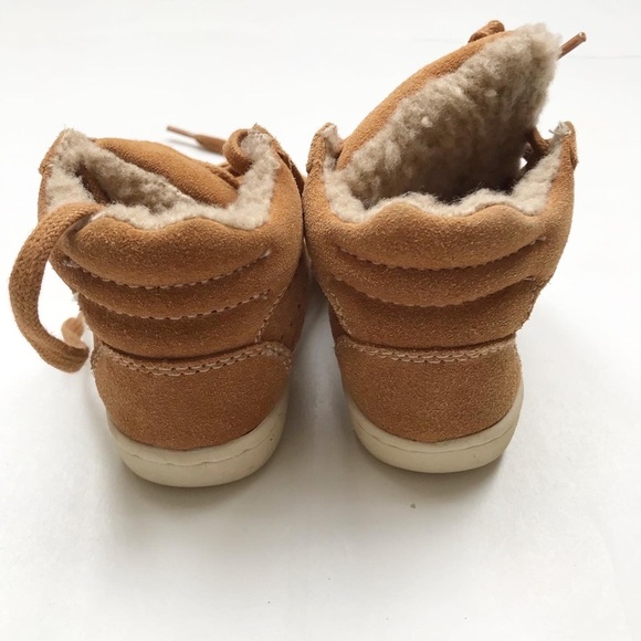 ZARA ran faux suede hi-top sneakers EUC size 19(4 toddler) - Picture 6 of 7